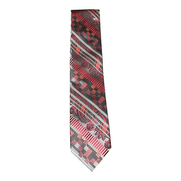 Men's Stacy Adams Tie, Red & Gray, One Size - Picture 1 of 2
